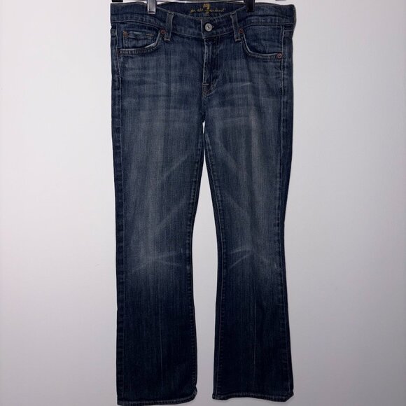 7 For All Mankind Dark Blue Boot Cut Jeans - Picture 1 of 14